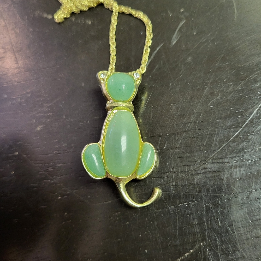 Green Aventurine Cat Necklace